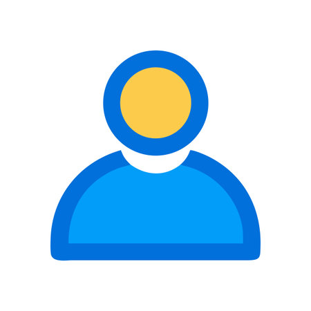 Simple blue and yellow user icon on black background for web designのイラスト素材