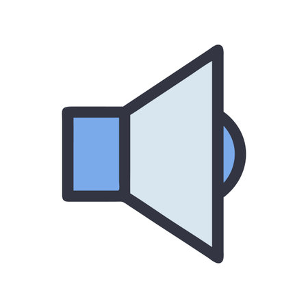 Stylized Icon of a Megaphone on Black Background Representing Communication and Announcementsのイラスト素材