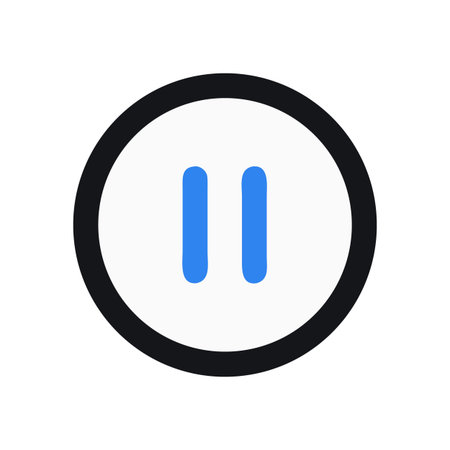 Pause button icon, flat design style, isolated vector, for user interfaceのイラスト素材
