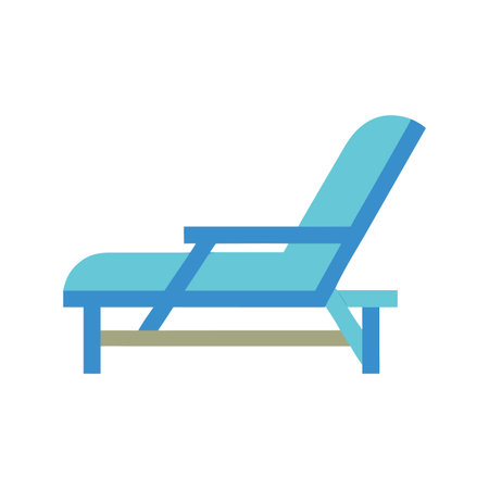 Minimalist aqua blue lounge chair flat design perfect for vacation adsのイラスト素材