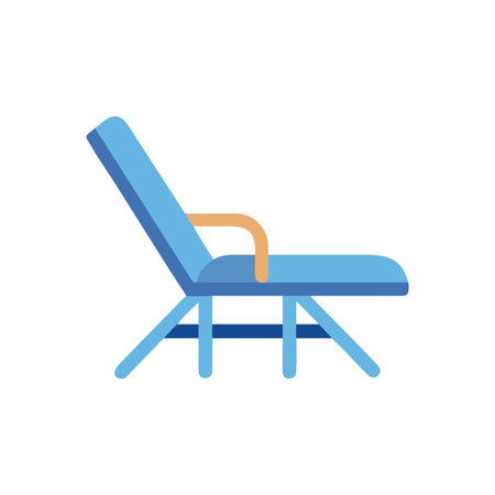 Blue lounge chair on black backdrop for poolside or backyard relaxation conceptのイラスト素材