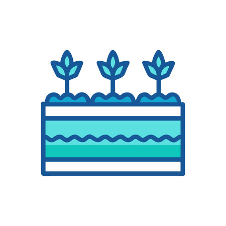 Stylized illustration of plants growing in a layered container garden on black backgroundのイラスト素材