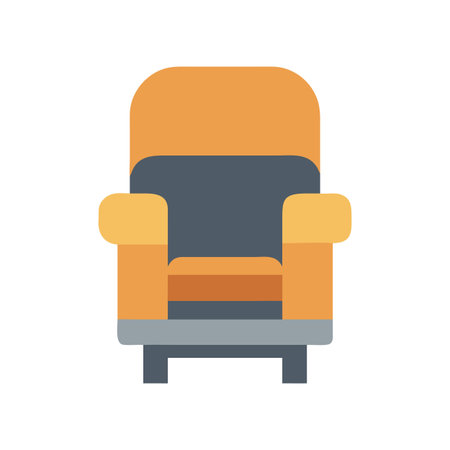 Isolated armchair on black background in flat graphic design style imageのイラスト素材