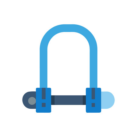 Blue U-Lock Illustrative Graphic with Black Background, Depicting Bicycle Securityのイラスト素材