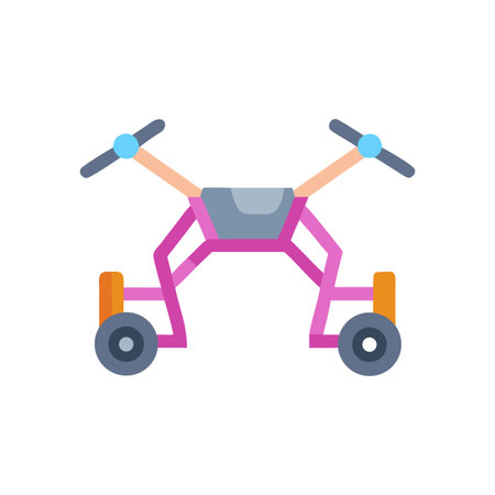 Modern tricycle design with flat vector illustration on black backgroundのイラスト素材