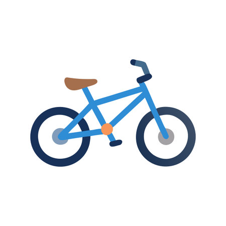 Minimalist blue bicycle illustration isolated on black background for designsのイラスト素材