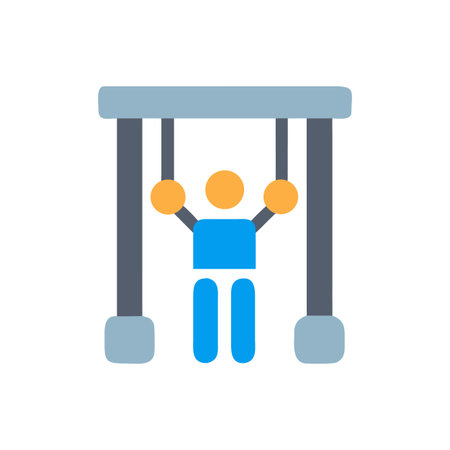 Stylized illustration of a person exercising on a pull up bar for fitnessのイラスト素材