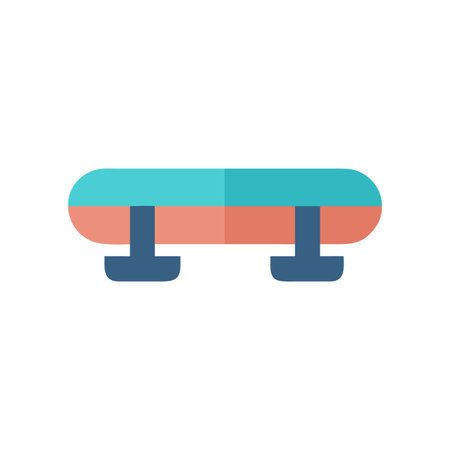 Retro minimal bench illustration with rounded edges on black background stock photoのイラスト素材
