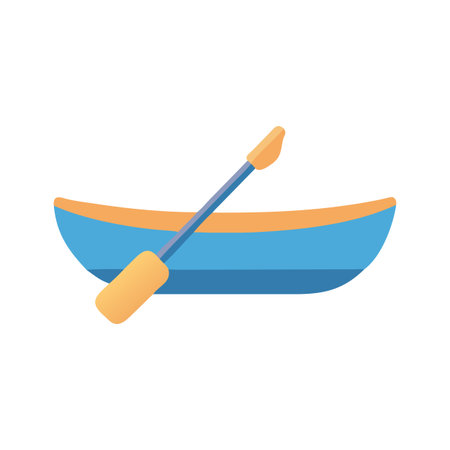 Stylized boat and oar illustration against a black background perfect for nautical themesのイラスト素材