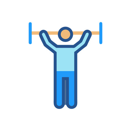 Vector illustration of a person lifting a barbell in a stylized designのイラスト素材