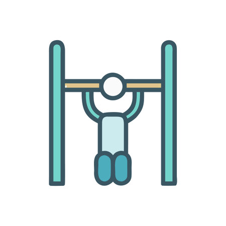 Stylized pull-up illustration on black backdrop, showcasing fitness, strength, and exerciseのイラスト素材