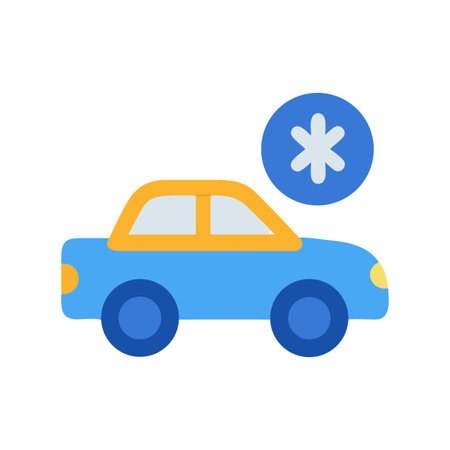 Stylized illustration of a blue car with a medical icon and a black backgroundのイラスト素材
