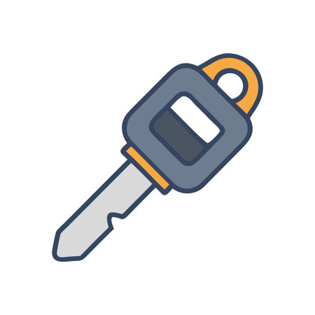 Modern flat vector illustration of a car key against a dark backgroundのイラスト素材
