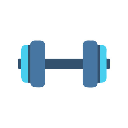 Illustration of dumbbell for exercise and weight training on black backdropのイラスト素材