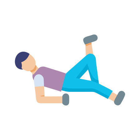 Flat illustration of a relaxed person lying down on a black backgroundのイラスト素材