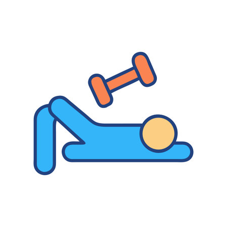 Minimalist vector of person exercising with dumbbells for health and fitnessのイラスト素材