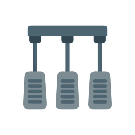 Vector illustration of car pedals isolated on black background in flat styleのイラスト素材