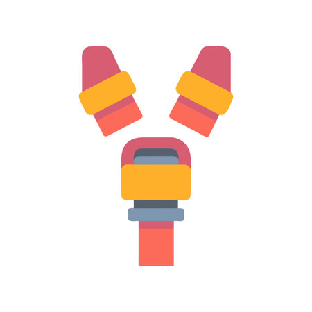 Abstract flat design of an industrial connector, showing parts and colorsのイラスト素材