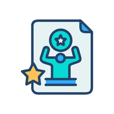 Illustration of an employee review or performance report with positive ratingのイラスト素材