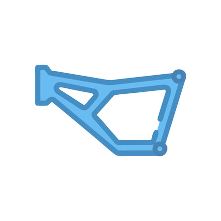 Blue bicycle frame abstract minimalist design on black background for industrial applicationsのイラスト素材