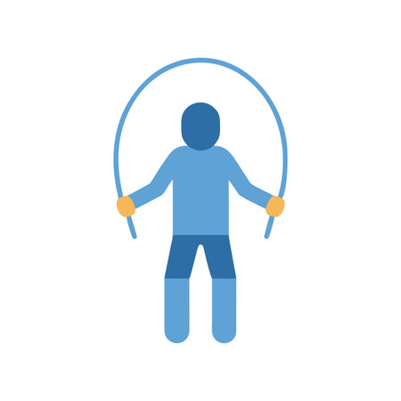 Stylized illustration of a person jumping rope, promoting fitness and wellnessのイラスト素材