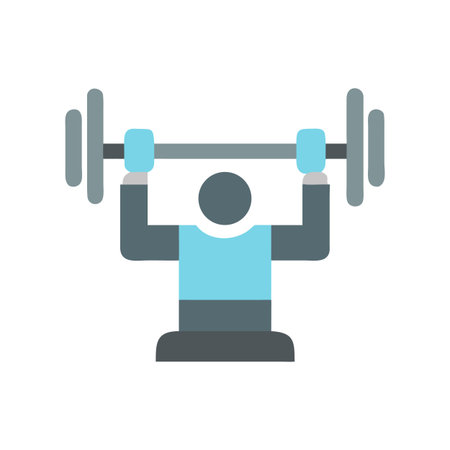 Stylized person lifting barbell illustration for fitness and healthy lifestyleのイラスト素材