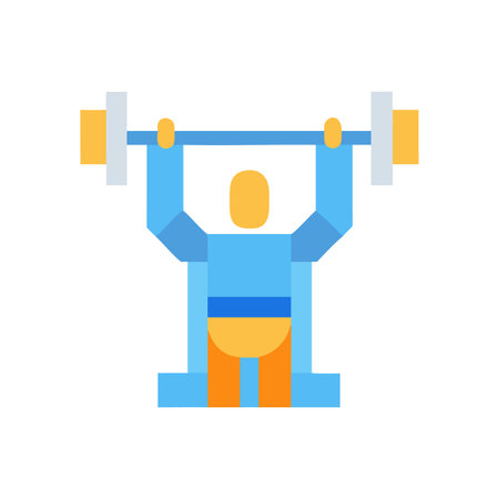 Stylized image of weightlifter lifting barbell overhead against black backgroundのイラスト素材