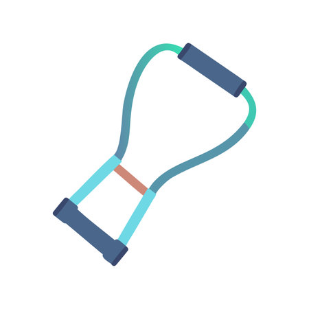 Resistance band for exercise and stretching on a clean black background, promoting fitnessのイラスト素材