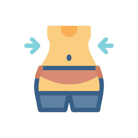 Woman body shape illustration focused on waistline reduction and healthy lifestyle conceptのイラスト素材