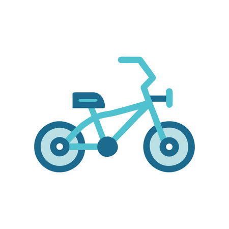 Simple Blue Bicycle Illustration on Black Background, Ideal for Transportation Conceptsのイラスト素材