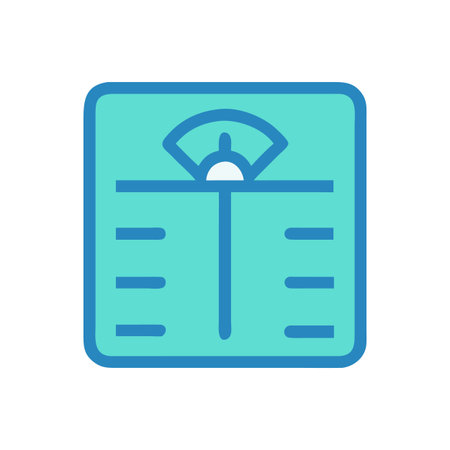 Illustration of a weight scale in a flat design for a healthy lifestyleのイラスト素材