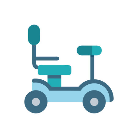 Electric mobility scooter icon in flat design for accessibility concepts on black backgroundのイラスト素材
