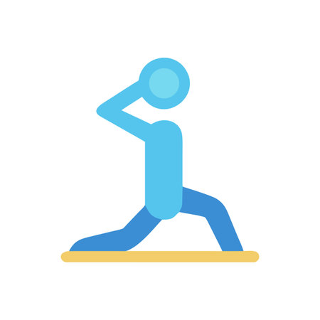 Stylized vector illustration of a figure stretching or in a yoga poseのイラスト素材