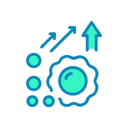 Growth and evolution concept illustration with circles arrows and organic shapeのイラスト素材