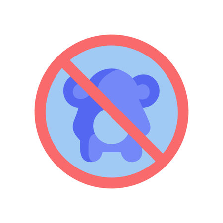 Prohibited stuffed animal sign: Simple illustration against a black background, flat designのイラスト素材