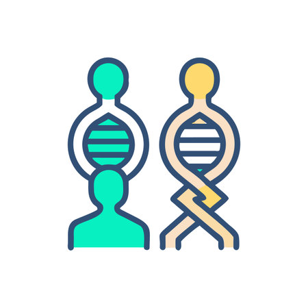 Abstract DNA Structures and Human Figures Showing Research and Biological Scienceのイラスト素材