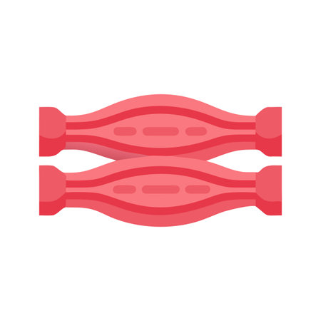 Two stylized skeletal muscle shapes with black background for scientific or medical diagramsのイラスト素材