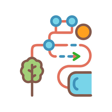 Abstract graphic of a project plan with phases, goals, and desired outcomesのイラスト素材