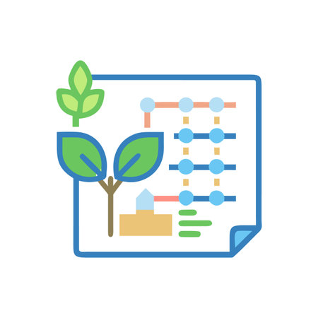 Data visualization of ecological development process with plant growth illustration in flat designのイラスト素材