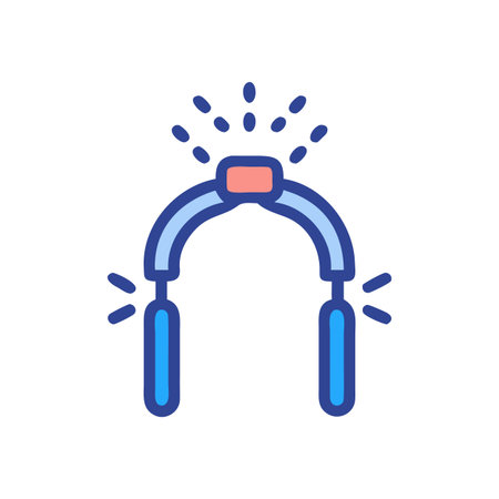 Stylized image of abstract arch structure with emanating energy on black backgroundのイラスト素材