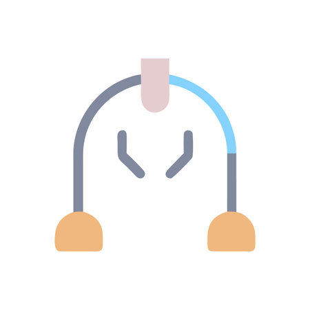 Minimalist flat icon of a person using a cable machine for exerciseのイラスト素材