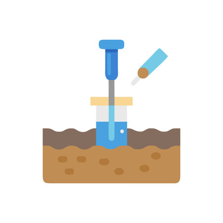 Simplified laboratory setup with pipette and solution in flat graphic style illustrationのイラスト素材