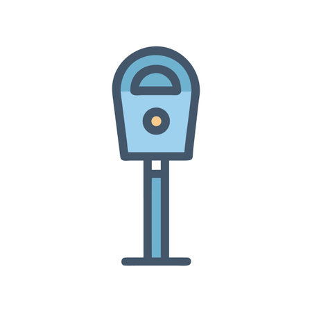 Blue Parking Meter Illustration with Black Background for Digital Mediaのイラスト素材
