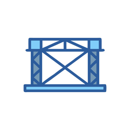 Isolated concert stage structure with blue tones on black background illustrationのイラスト素材