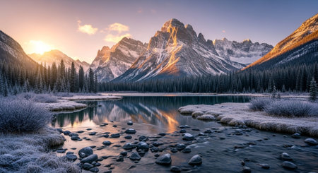 Sunrise at Lake Misurina, Dolomites, Italyの写真素材