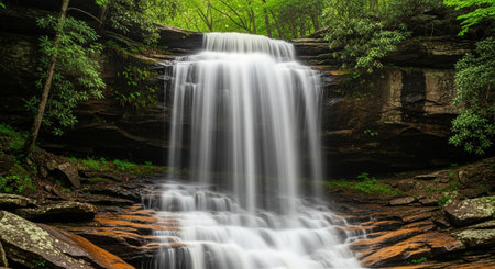 Waterfall in the forest, Phu Kradueng National Park, Loei, Thailand