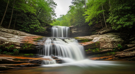 Long exposure of a waterfall in the Black Forest, North Carolina.