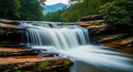 Landscape with a river in the Carpathians, Ukraine.