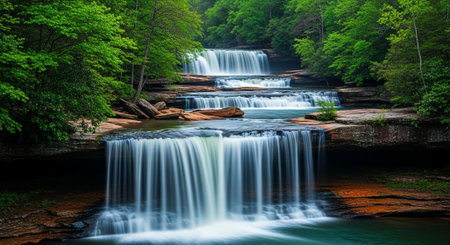 Waterfall in the forest of Shenandoah National Park, Virginia.の写真素材