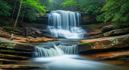 Beautiful waterfall in deep forest at Phu Soi Dao National Park, Thailand